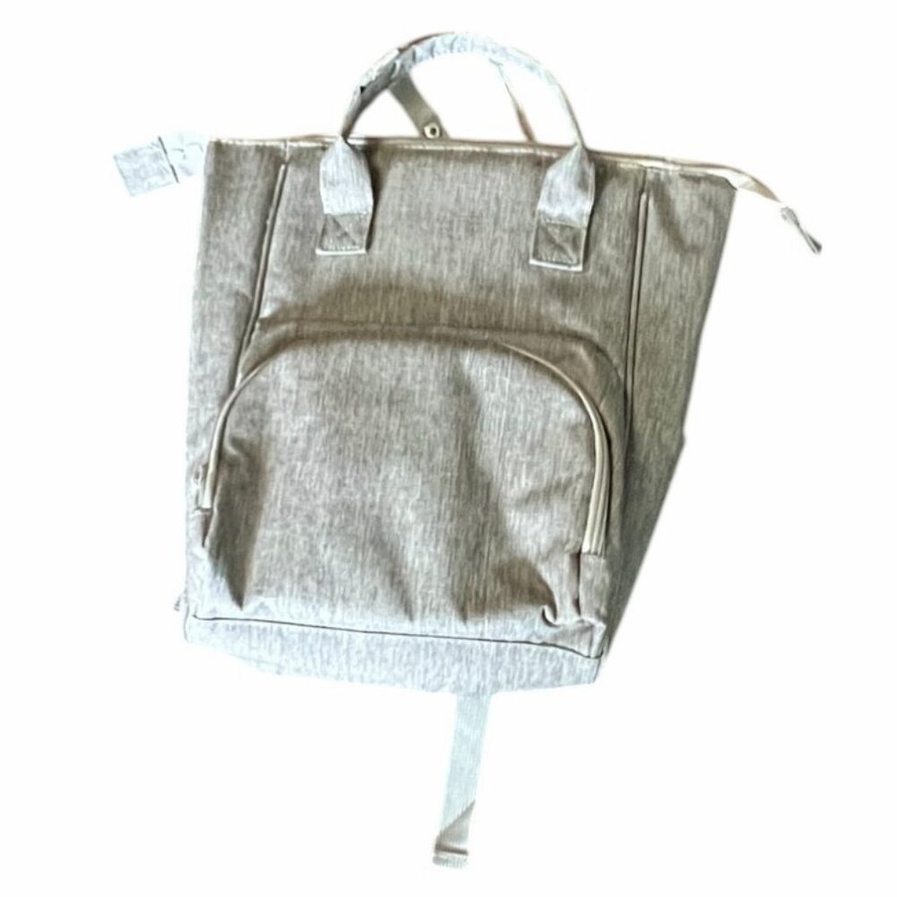 Gray Insulated Breast Milk Storage/Baby Bottle Backpack Bag w/Accessory Storage